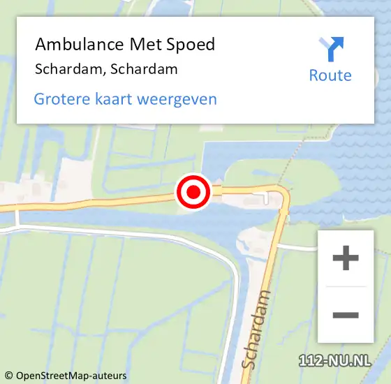 Locatie op kaart van de 112 melding: Ambulance Met Spoed Naar Schardam, Schardam op 1 juli 2018 05:50