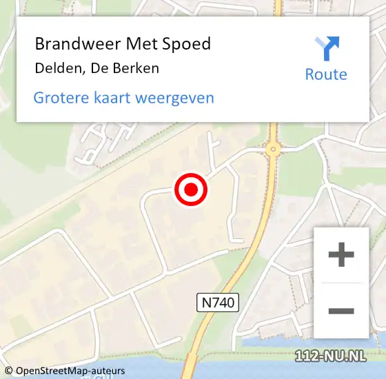 Locatie op kaart van de 112 melding: Brandweer Met Spoed Naar Delden, De Berken op 1 juli 2018 07:56