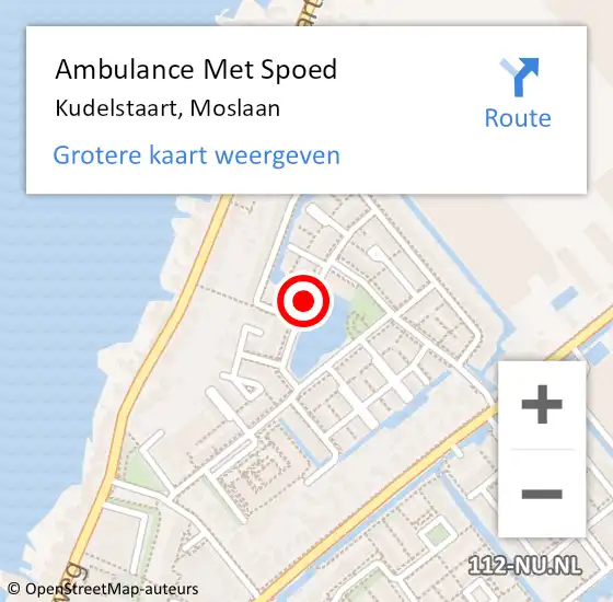 Locatie op kaart van de 112 melding: Ambulance Met Spoed Naar Kudelstaart, Moslaan op 1 juli 2018 10:51
