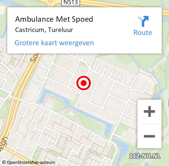 Locatie op kaart van de 112 melding: Ambulance Met Spoed Naar Castricum, Tureluur op 1 juli 2018 11:18