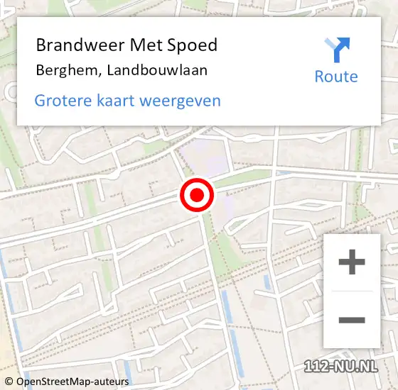 Locatie op kaart van de 112 melding: Brandweer Met Spoed Naar Berghem, Landbouwlaan op 1 juli 2018 11:20