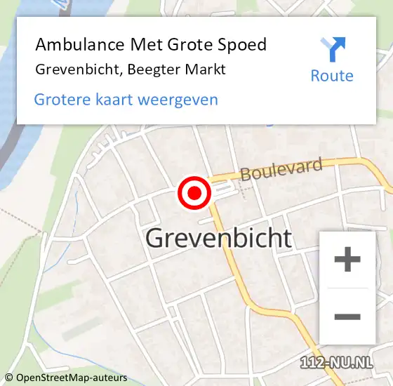 Locatie op kaart van de 112 melding: Ambulance Met Grote Spoed Naar Grevenbicht, Beegter Markt op 1 maart 2014 12:19