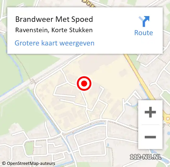 Locatie op kaart van de 112 melding: Brandweer Met Spoed Naar Ravenstein, Korte Stukken op 1 juli 2018 11:38