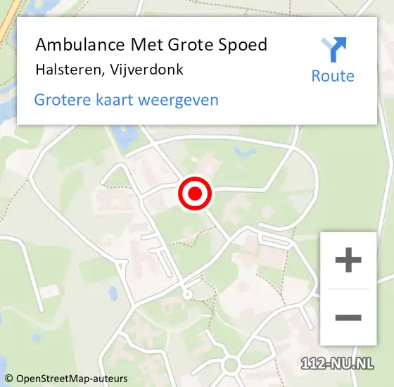 Locatie op kaart van de 112 melding: Ambulance Met Grote Spoed Naar Halsteren, Vijverdonk op 1 juli 2018 11:47