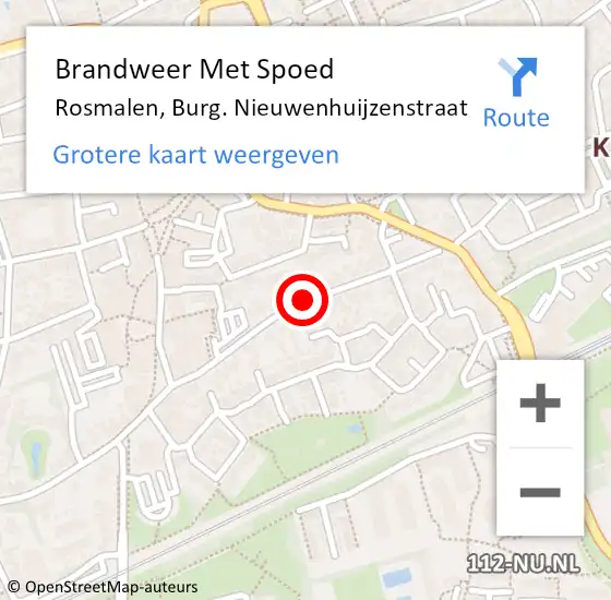 Locatie op kaart van de 112 melding: Brandweer Met Spoed Naar Rosmalen, Burg. Nieuwenhuijzenstraat op 1 juli 2018 14:08