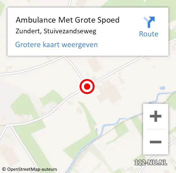 Locatie op kaart van de 112 melding: Ambulance Met Grote Spoed Naar Zundert, Stuivezandseweg op 1 juli 2018 15:08