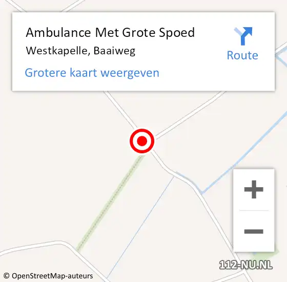 Locatie op kaart van de 112 melding: Ambulance Met Grote Spoed Naar Westkapelle, Baaiweg op 1 juli 2018 15:15