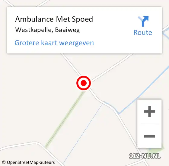 Locatie op kaart van de 112 melding: Ambulance Met Spoed Naar Westkapelle, Baaiweg op 1 juli 2018 15:22