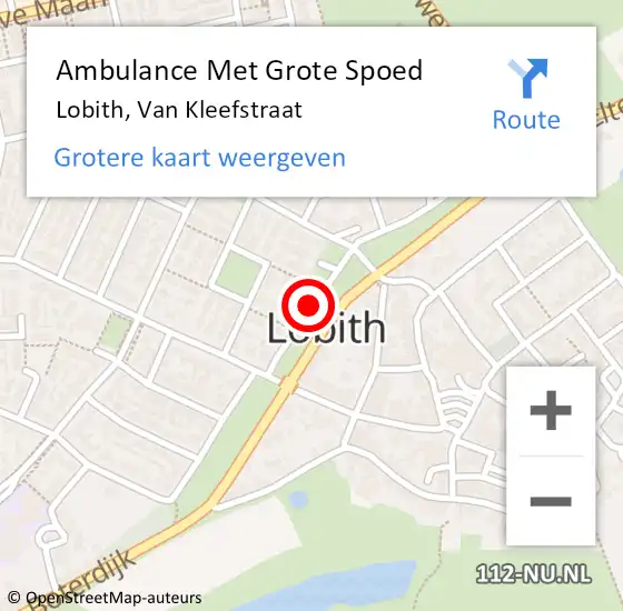 Locatie op kaart van de 112 melding: Ambulance Met Grote Spoed Naar Lobith, Van Kleefstraat op 1 juli 2018 15:38