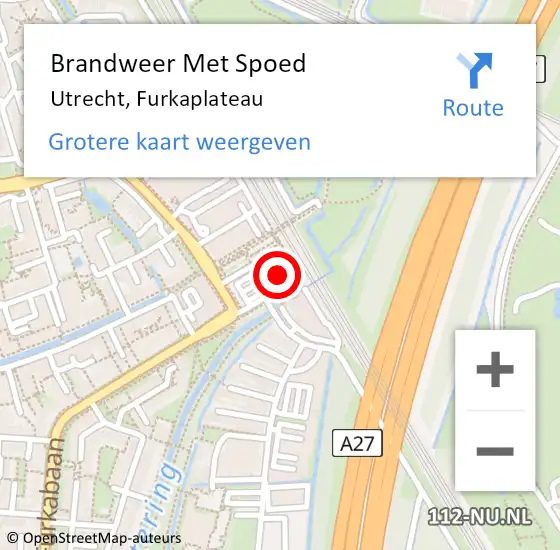 Locatie op kaart van de 112 melding: Brandweer Met Spoed Naar Utrecht, Furkaplateau op 1 juli 2018 15:57