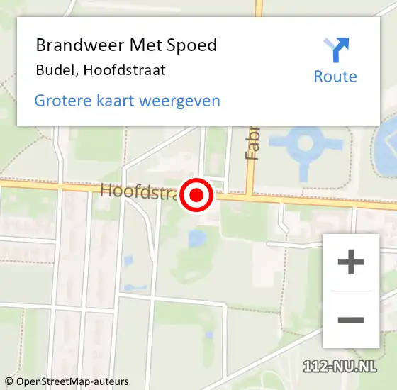 Locatie op kaart van de 112 melding: Brandweer Met Spoed Naar Budel, Hoofdstraat op 1 juli 2018 16:25