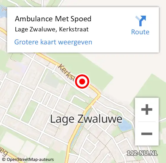 Locatie op kaart van de 112 melding: Ambulance Met Spoed Naar Lage Zwaluwe, Kerkstraat op 1 juli 2018 17:14
