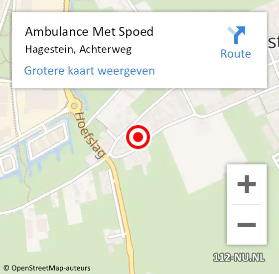 Locatie op kaart van de 112 melding: Ambulance Met Spoed Naar Hagestein, Achterweg op 1 juli 2018 17:17