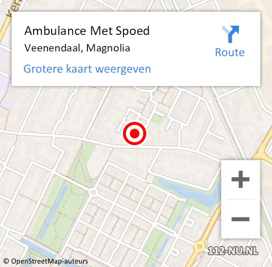 Locatie op kaart van de 112 melding: Ambulance Met Spoed Naar Veenendaal, Magnolia op 1 juli 2018 17:52