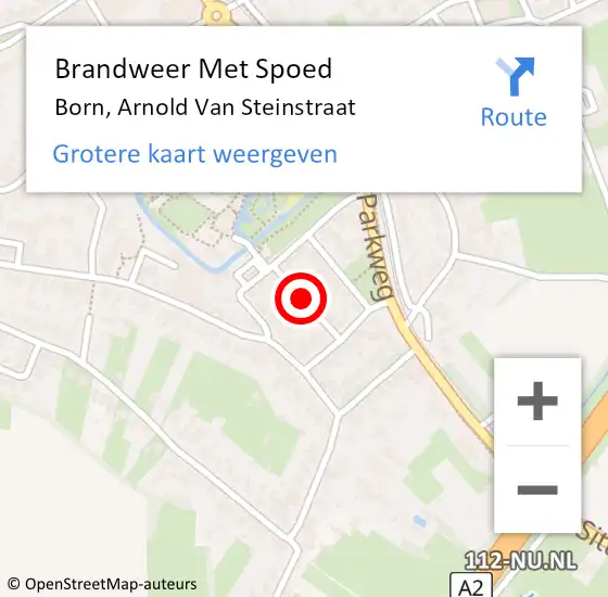 Locatie op kaart van de 112 melding: Brandweer Met Spoed Naar Born, Arnold Van Steinstraat op 1 juli 2018 18:24