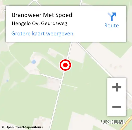 Locatie op kaart van de 112 melding: Brandweer Met Spoed Naar Hengelo Ov, Geurdsweg op 1 juli 2018 18:40