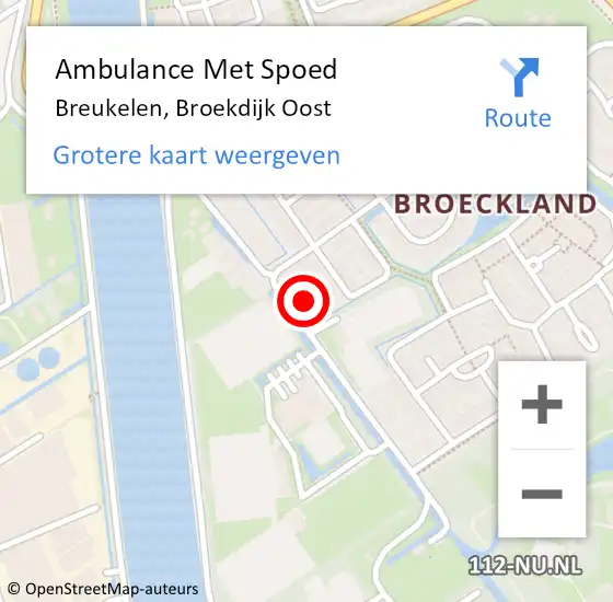 Locatie op kaart van de 112 melding: Ambulance Met Spoed Naar Breukelen, Broekdijk Oost op 1 juli 2018 20:21