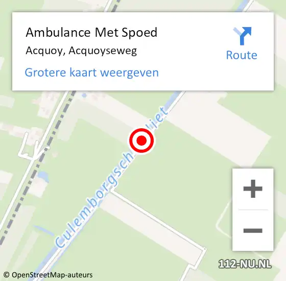 Locatie op kaart van de 112 melding: Ambulance Met Spoed Naar Acquoy, Acquoyseweg op 1 juli 2018 21:40