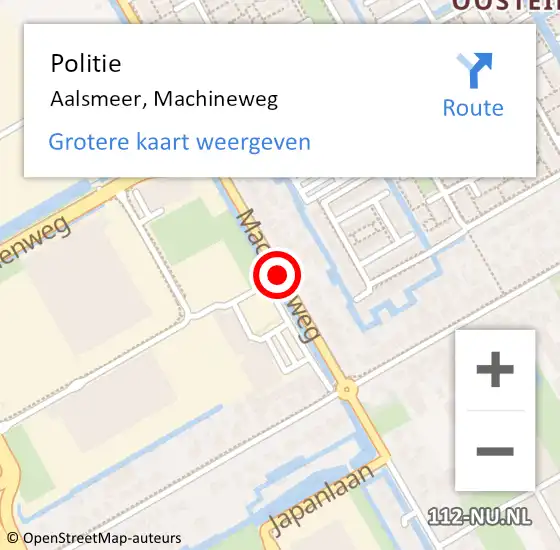Locatie op kaart van de 112 melding: Politie Aalsmeer, Machineweg op 1 juli 2018 22:02