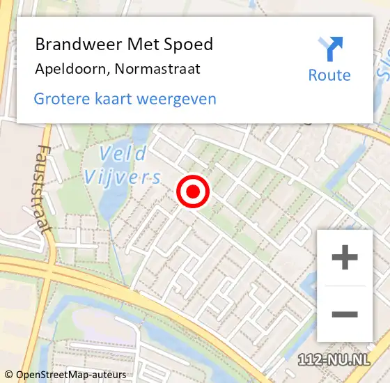 Locatie op kaart van de 112 melding: Brandweer Met Spoed Naar Apeldoorn, Normastraat op 1 juli 2018 23:53