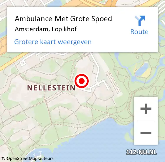 Locatie op kaart van de 112 melding: Ambulance Met Grote Spoed Naar Amsterdam, Lopikhof op 2 juli 2018 00:18