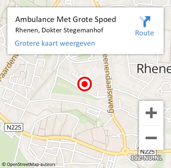 Locatie op kaart van de 112 melding: Ambulance Met Grote Spoed Naar Rhenen, Dokter Stegemanhof op 2 juli 2018 03:31