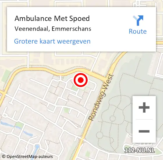 Locatie op kaart van de 112 melding: Ambulance Met Spoed Naar Veenendaal, Emmerschans op 2 juli 2018 04:24