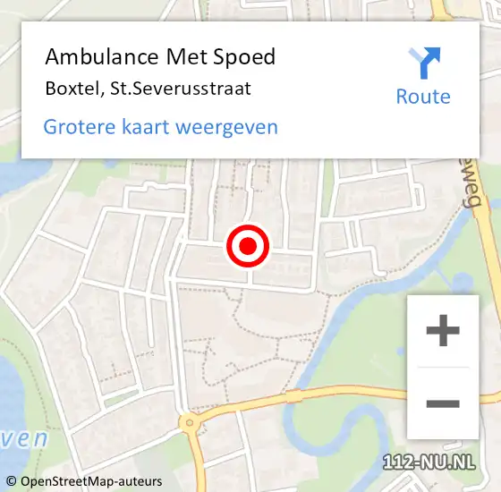 Locatie op kaart van de 112 melding: Ambulance Met Spoed Naar Boxtel, St.Severusstraat op 2 juli 2018 06:20