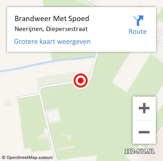 Locatie op kaart van de 112 melding: Brandweer Met Spoed Naar Neerijnen, Diepersestraat op 2 juli 2018 07:36