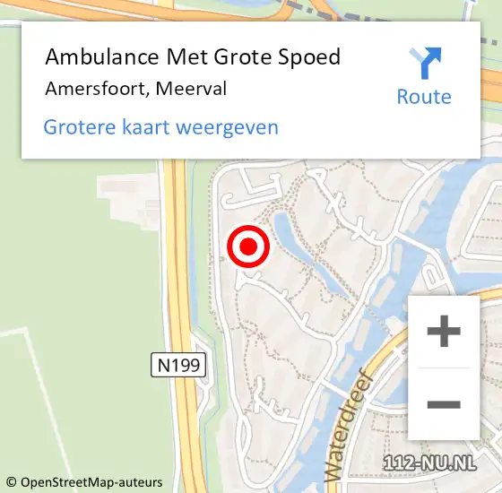 Locatie op kaart van de 112 melding: Ambulance Met Grote Spoed Naar Amersfoort, Meerval op 2 juli 2018 08:52