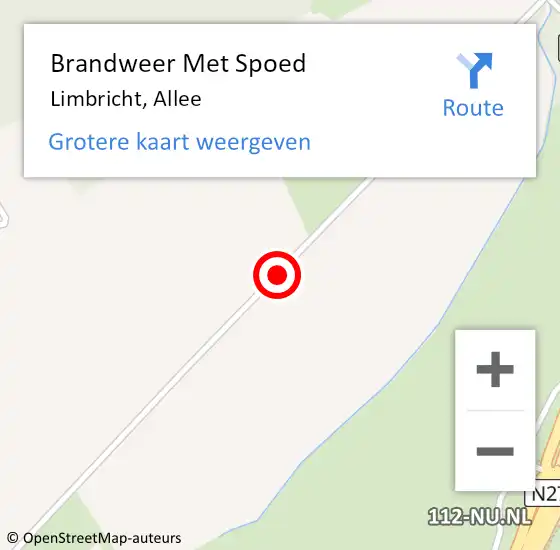 Locatie op kaart van de 112 melding: Brandweer Met Spoed Naar Limbricht, Allee op 2 juli 2018 09:33