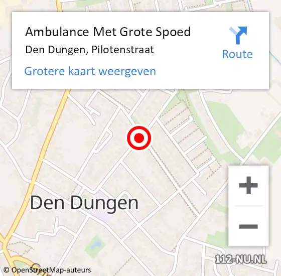 Locatie op kaart van de 112 melding: Ambulance Met Grote Spoed Naar Den Dungen, Pilotenstraat op 2 juli 2018 10:14