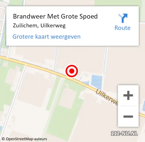 Locatie op kaart van de 112 melding: Brandweer Met Grote Spoed Naar Zuilichem, Uilkerweg op 1 maart 2014 14:15