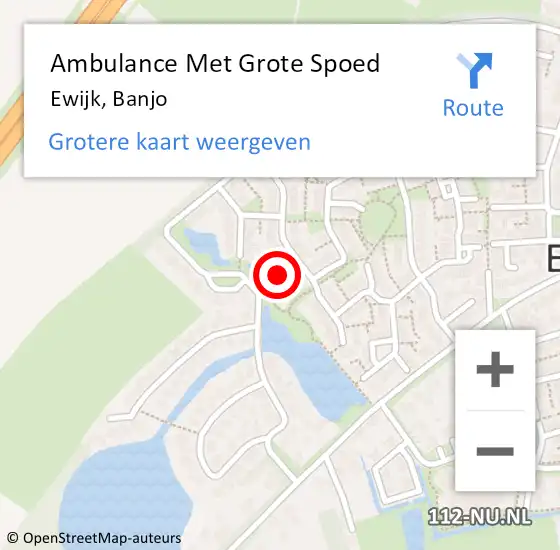 Locatie op kaart van de 112 melding: Ambulance Met Grote Spoed Naar Ewijk, Banjo op 2 juli 2018 11:04