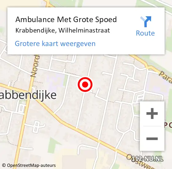 Locatie op kaart van de 112 melding: Ambulance Met Grote Spoed Naar Krabbendijke, Wilhelminastraat op 2 juli 2018 11:57