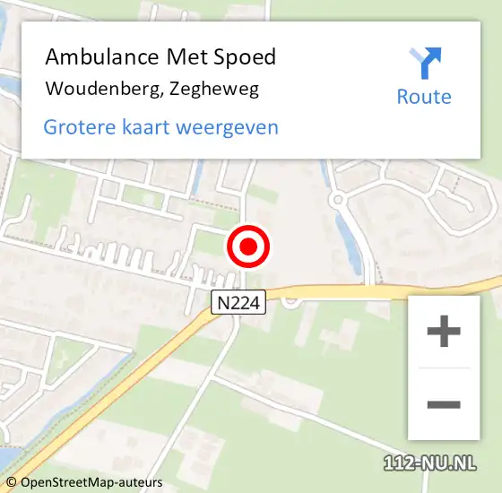 Locatie op kaart van de 112 melding: Ambulance Met Spoed Naar Woudenberg, Zegheweg op 2 juli 2018 12:47