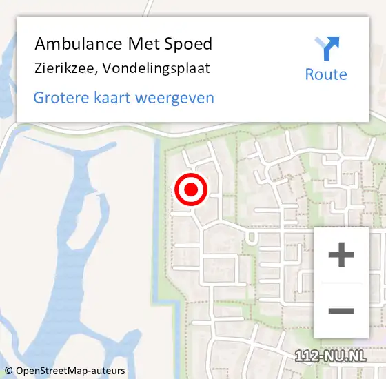 Locatie op kaart van de 112 melding: Ambulance Met Spoed Naar Zierikzee, Vondelingsplaat op 2 juli 2018 13:15