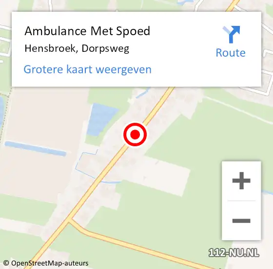 Locatie op kaart van de 112 melding: Ambulance Met Spoed Naar Hensbroek, Dorpsweg op 2 juli 2018 13:39
