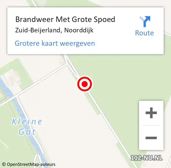 Locatie op kaart van de 112 melding: Brandweer Met Grote Spoed Naar Zuid-Beijerland, Noorddijk op 2 juli 2018 13:41