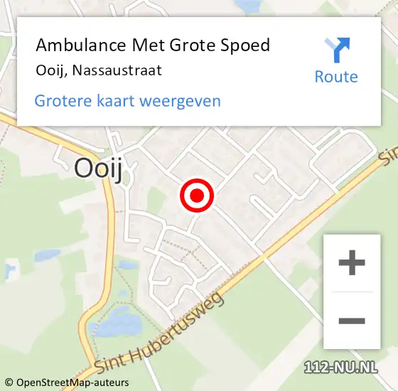 Locatie op kaart van de 112 melding: Ambulance Met Grote Spoed Naar Ooij, Nassaustraat op 2 juli 2018 14:00