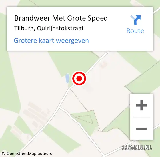 Locatie op kaart van de 112 melding: Brandweer Met Grote Spoed Naar Tilburg, Quirijnstokstraat op 2 juli 2018 14:16