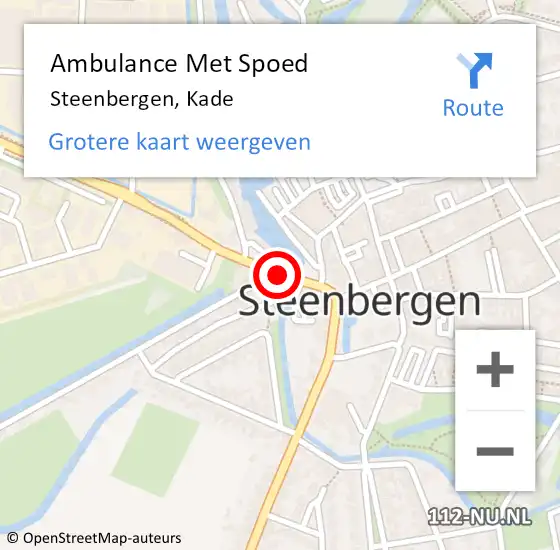 Locatie op kaart van de 112 melding: Ambulance Met Spoed Naar Steenbergen, Kade op 2 juli 2018 14:40