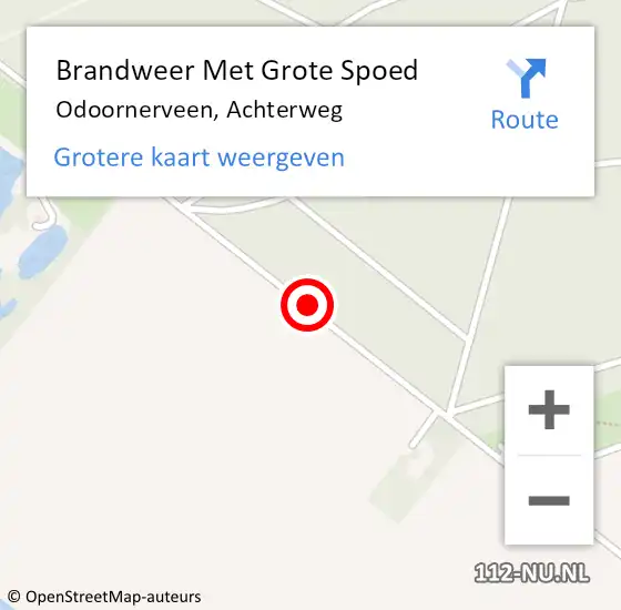Locatie op kaart van de 112 melding: Brandweer Met Grote Spoed Naar Odoornerveen, Achterweg op 2 juli 2018 15:05