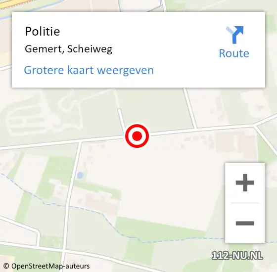 Locatie op kaart van de 112 melding: Politie Gemert, Scheiweg op 2 juli 2018 15:09