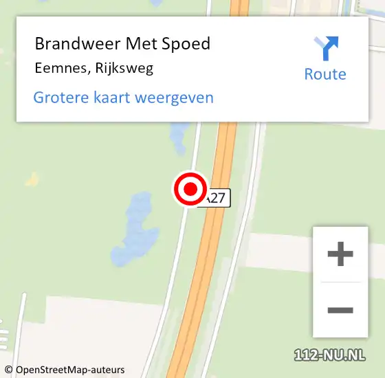 Locatie op kaart van de 112 melding: Brandweer Met Spoed Naar Eemnes, Rijksweg op 2 juli 2018 15:20