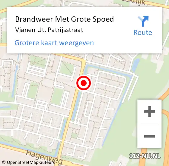 Locatie op kaart van de 112 melding: Brandweer Met Grote Spoed Naar Vianen Ut, Patrijsstraat op 2 juli 2018 15:21