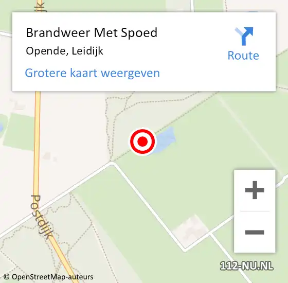 Locatie op kaart van de 112 melding: Brandweer Met Spoed Naar Opende, Leidijk op 2 juli 2018 15:39