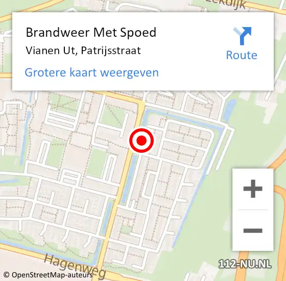 Locatie op kaart van de 112 melding: Brandweer Met Spoed Naar Vianen Ut, Patrijsstraat op 2 juli 2018 15:54