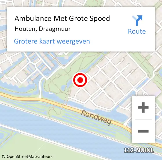 Locatie op kaart van de 112 melding: Ambulance Met Grote Spoed Naar Houten, Draagmuur op 2 juli 2018 17:22