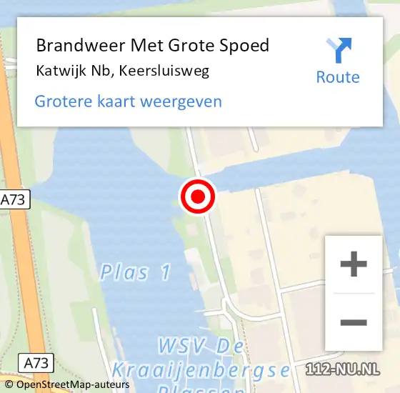 Locatie op kaart van de 112 melding: Brandweer Met Grote Spoed Naar Katwijk Nb, Keersluisweg op 2 juli 2018 17:37